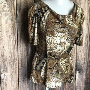 Cato Women's Shirt Blouse ~ Sz M ~ Browns